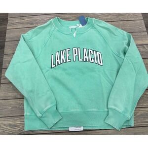 Lake Placid Graphic Sweatshirt Mint Green Crewneck Womens M